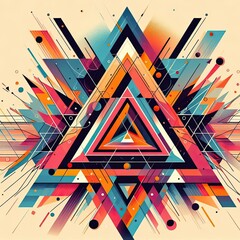 Poster - Triangle , background, banner, card, poster, template. illustration, avant garde colour