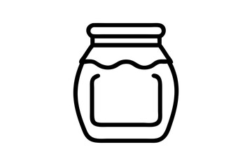 Sticker - jar icon outline vector art