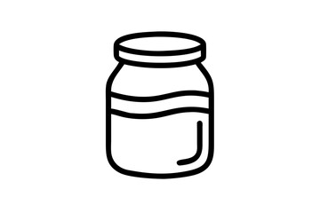 Sticker - jar icon outline vector art