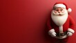 © Nathamanee - A cartoonish image of Santa Claus standing on a red background