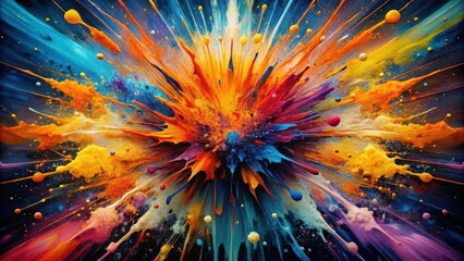 Poster - A vibrant explosion of color erupts from the center, creating a stunning display of abstract art.