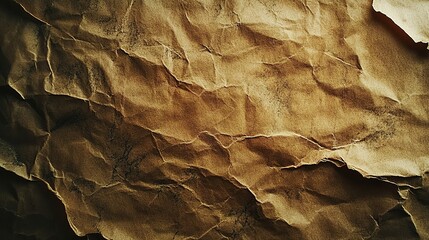 Poster - Textured Crumpled Brown Paper Background