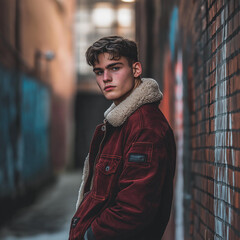 Trendy young man in urban street style portrait