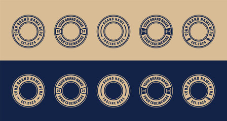 logo badge design template with the text editable for clothing, sport and apparel