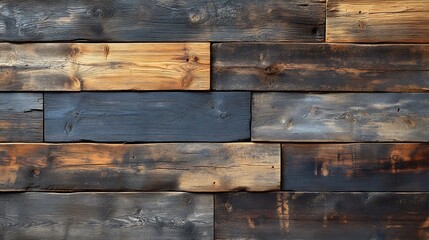 Poster - Vintage wood wall pattern background featuring dark weathered wood with a distressed finish perfect for evoking a nostalgic and rustic charm in interior design