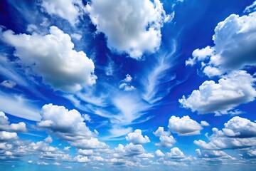 Blue summer sky with clouds created with