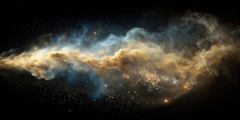 Wall Mural - a celestial expanse of swirling clouds and shimmering particles, resembling a distant nebula with ce
