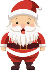 Wall Mural - Happy Santa Claus Cartoon Character Isolated Flat Element.