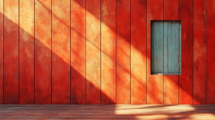 Poster - Warm terracotta panelled wall background with sleek vertical grooves and a slightly textured finish bringing an earthy and rustic touch to bohemian or southwesterninspired spaces