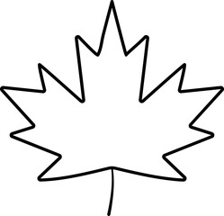 Poster - Isolated Maple Leaf Icon in Black Stroke.