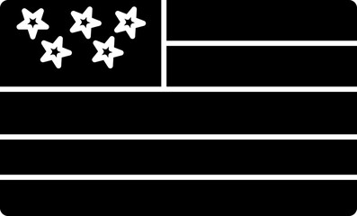 Wall Mural - Illustration of American Flag Glyph Icon.