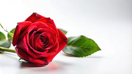 red rose on isolated white background