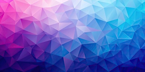 Wall Mural - Blue to purple and pink gradient abstract polygons and triangles background with grain High Angle