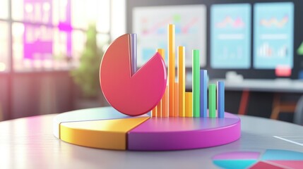 Poster - Colorful Graphs and Charts for Business Analysis