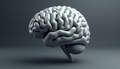 Poster - 3d model of a human brain, symbolizing intelligence and neural complexity.