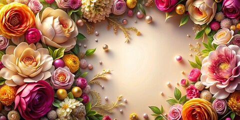 bright and colorful luxury floral pattern decoration