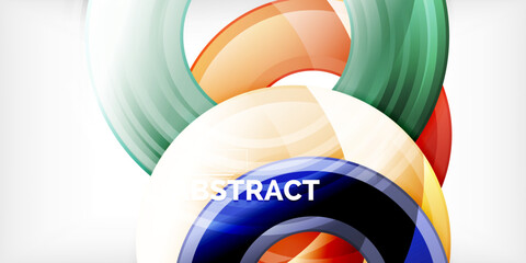 Poster - Bright colorful circles with light effects. Abstract background