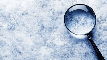 Wall Mural - closeup view, magnifying glass on sparkling snow unveils winter's crystalline beauty