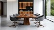 © Atlantist studio - Modern conference room featuring a sleek wooden table and stylish chairs, designed for professional meetings and collaboration.