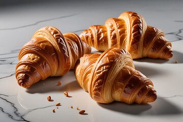 Wall Mural - croissants cut set design inspired generative ai algorithms automated pastry creation precise replication