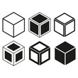© Сергей Полякевич - Cube icons. Geometric box shapes. Isometric black and white. Vector illustration.