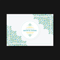 Ornament retro wedding invitation template