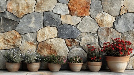 Poster - Light tan gray stone wall texture with distinct natural shapes and a subtle repeating pattern creating a warm and inviting atmosphere for cozy vintageinspired interiors