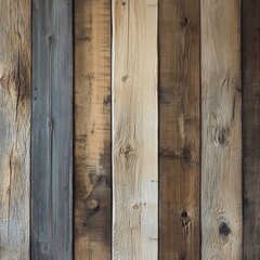 Poster - Rustic weathered wood panelling wall background cracks and knots capturing a natural organic feel that brings warmth and charm to the space perfect for a countryside interior