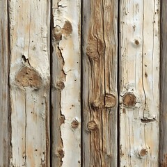 Poster - Rustic weathered wood panelling wall background cracks and knots capturing a natural organic feel that brings warmth and charm to the space perfect for a countryside interior