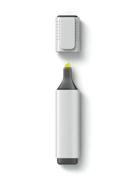 Blue highlighter pen Mock up 3D