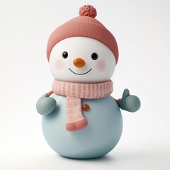 Cute snowman. Winter holiday theme.