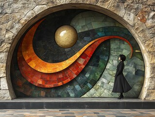 Poster - Abstract Outdoor Mural in Urban Setting