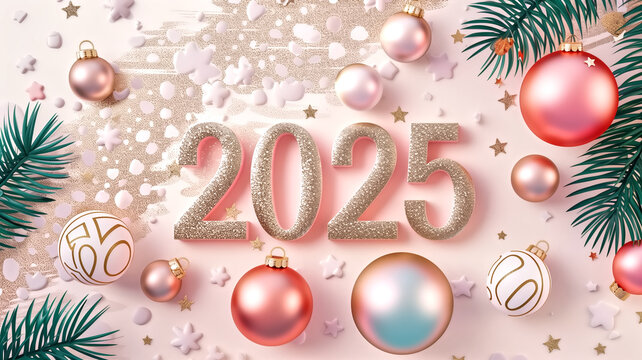 Minimalist New Year design with bold typography of 