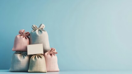 Poster - Stacked money bags with Payday label, financial reward, 3D illustration