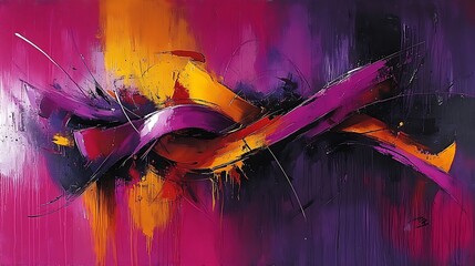 Poster - Abstract Artistic Composition with Vibrant Graffiti Elements