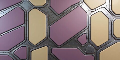 Poster - Abstract Geometric Panel with Metallic Accents