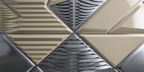 Sticker - Geometric Metal & Beige Paneling