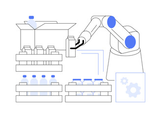 Wall Mural - Order picking robots isolated cartoon vector illustrations.