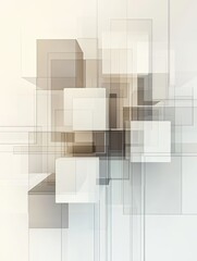 Poster - Cubes of different sizes and shades are interconnected by diagonal lines, creating a dynamic and visually interesting composition. Generative AI