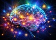 © Arnada - Digital Brain with Glowing Neural Pathways in Abstract Conceptual Photography for Technology and Innovation