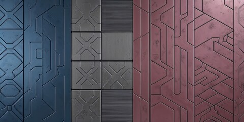 Canvas Print - Futuristic Geometric Wall Panels