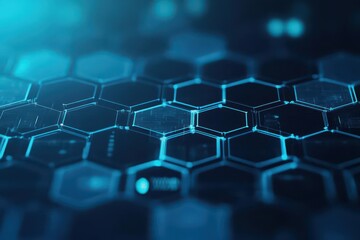 Aufkleber - Geometric patterns of hexagons and circles creating a seamless technological background, top view Represents interconnectivity Digital tone Monochromatic Color Scheme