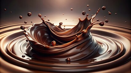 Poster - The Delightful Dance of a Chocolate Splash, A Symphony of Smooth, Rich, and Melted Delights