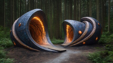 Poster - Surreal Abstract Graffiti Art Intersecting in Nature