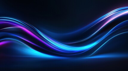 A sleek dark blue gradient background with a smooth, curved light beam, showcasing a minimalist design and simple elegance, captured in high resolution for professional use.