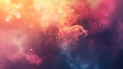Poster - Abstract creative background of multi-colored cloudy paint strokes.