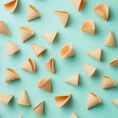 Top view of chinese fortune cookies. Good fortune concept