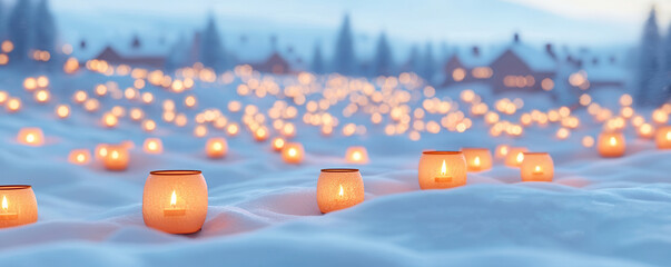 Canvas Print - Candlelight in the Snow.