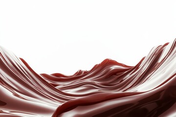 Aufkleber - Dark brown chocolate or cocoa liquid swirl splash with little foundation bubbles isolated on a clear png background, with generative AI.