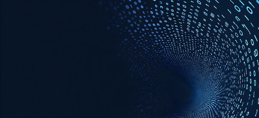 Digital Matrix: A mesmerizing abstract background of binary code cascading down a digital screen, evoking the essence of technology, data, and the digital realm. 